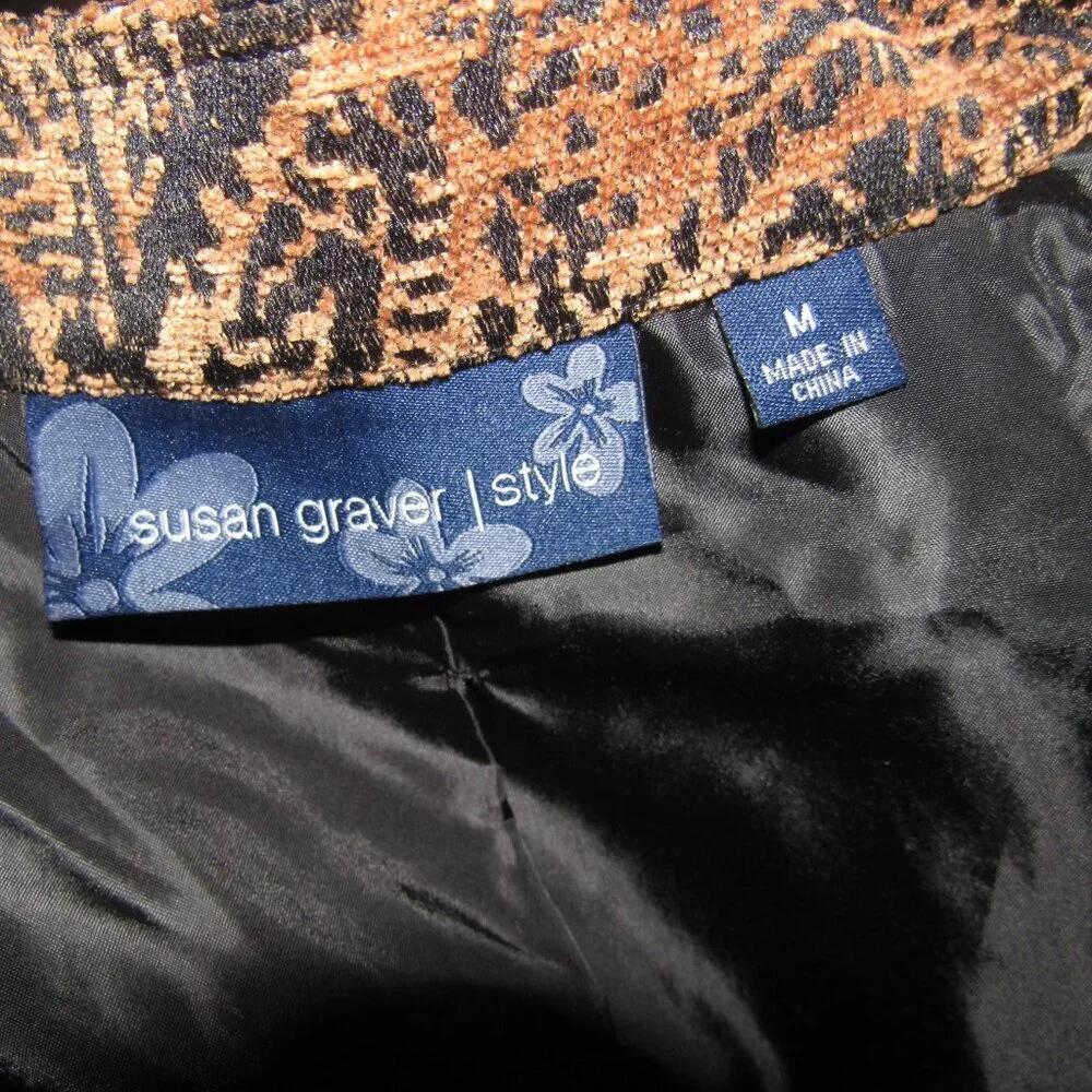 Susan Graver Style Brown & Black Paisley Zip Jacket – Size Medium | Boho  Chic